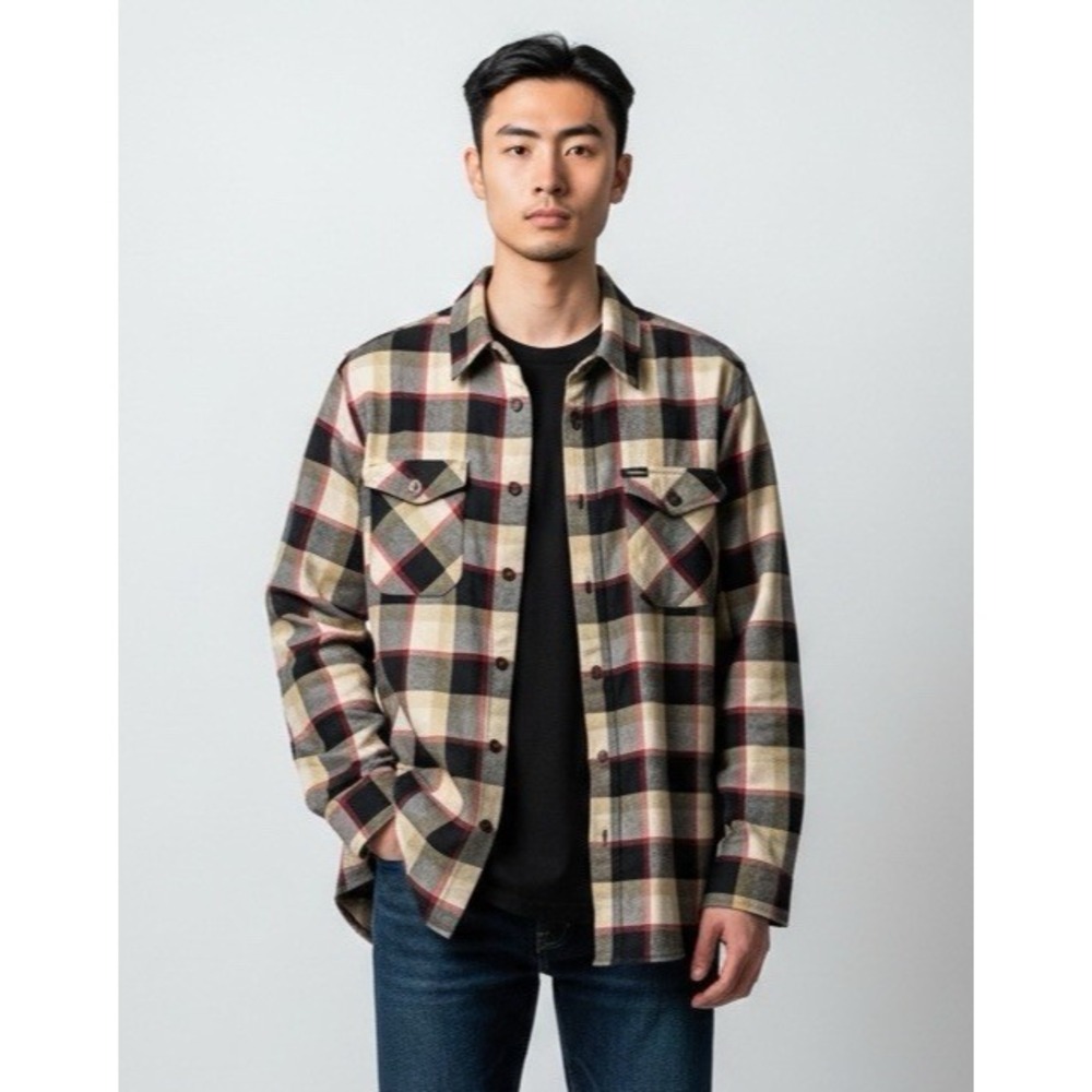 Dixxon Limited Edition Snap On Men's M Flannel Button Up Shirt Black Red Plaid